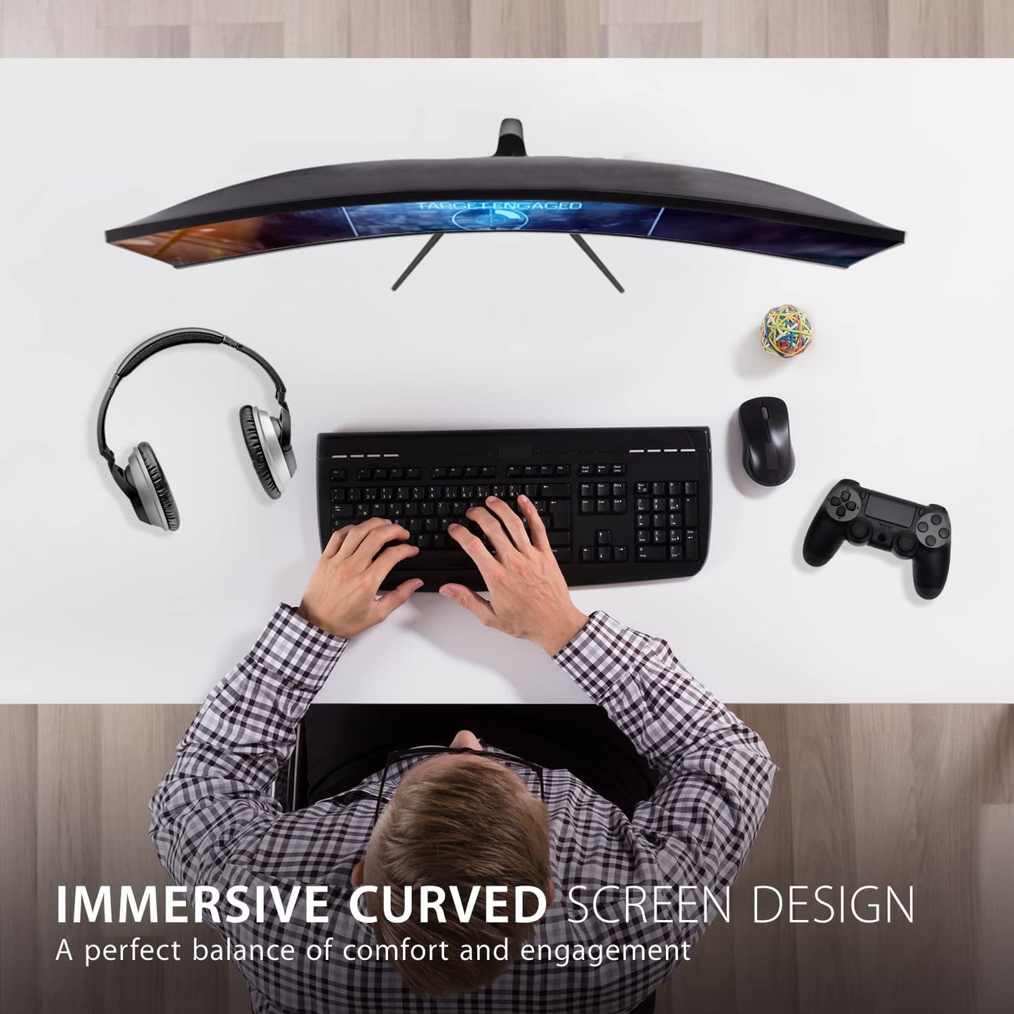 ViewSonic OMNI VX3218-PC-MHD 32 Inch Curved 1080p 1ms 165Hz Gaming Monitor with Adaptive Sync, Eye Care, HDMI and Display Port 32-Inch