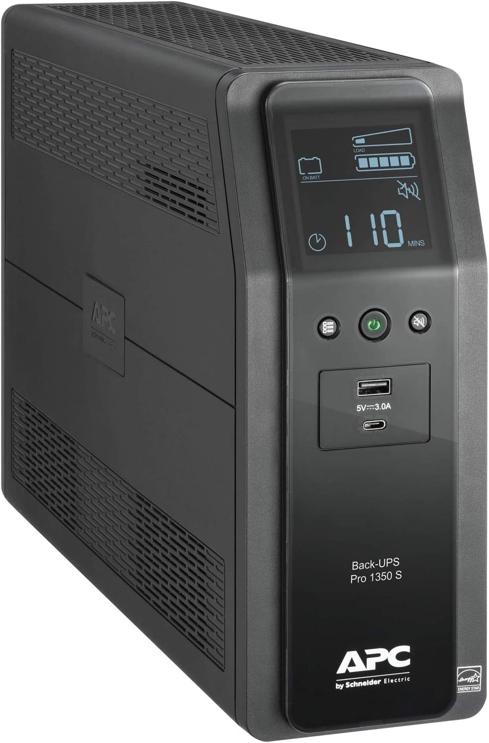 APC UPS 1350VA Sine Wave UPS Battery Backup and Surge Protector, BR1350MS Backup Battery Power Supply with AVR, (2) USB Charger Ports 1350VA Power Supply