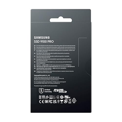 SAMSUNG SSD 9100 PRO 8TB, PCIe 5.0x4 M.2 2280, Seq. Read Speeds Up to 14,800MB/s, Best for AI Computing, Gaming, and Heavy Duty Workstations (MZ VAP8T0B/AM)