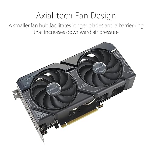 ASUS Dual GeForce RTX™ 4060 Ti 16GB Advanced Edition GDDR6 (PCIe 4.0, 16GB GDDR6, DLSS 3, HDMI 2.1a, DisplayPort 1.4a, 2.5-Slot Design, Axial-tech Fan Design, 0dB Technology, and More)