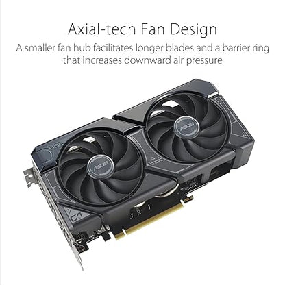 ASUS Dual GeForce RTX™ 4060 Ti 16GB Advanced Edition GDDR6 (PCIe 4.0, 16GB GDDR6, DLSS 3, HDMI 2.1a, DisplayPort 1.4a, 2.5-Slot Design, Axial-tech Fan Design, 0dB Technology, and More)