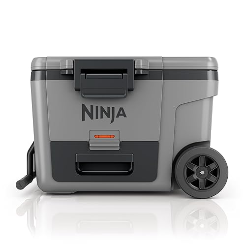 Ninja FrostVault 45qt Wheeled Cooler with Dry Zone, Integrated Fridge-Temp Dry Storage Drawer, Premium Heavy-Duty Insulated Cooler, Keeps Ice for Days, Slate Gray FB245CGY