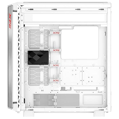 XPG Battlecruiser II Mid-Tower ATX PC Gaming Case: Exoskeleton-Driven, Aesthetics, Efficient Airflow, 420mm Radiator, GPU Holder, Cable Management, XPG Prime Box, White(BATTLECRUISERIIPST-WHCWW)