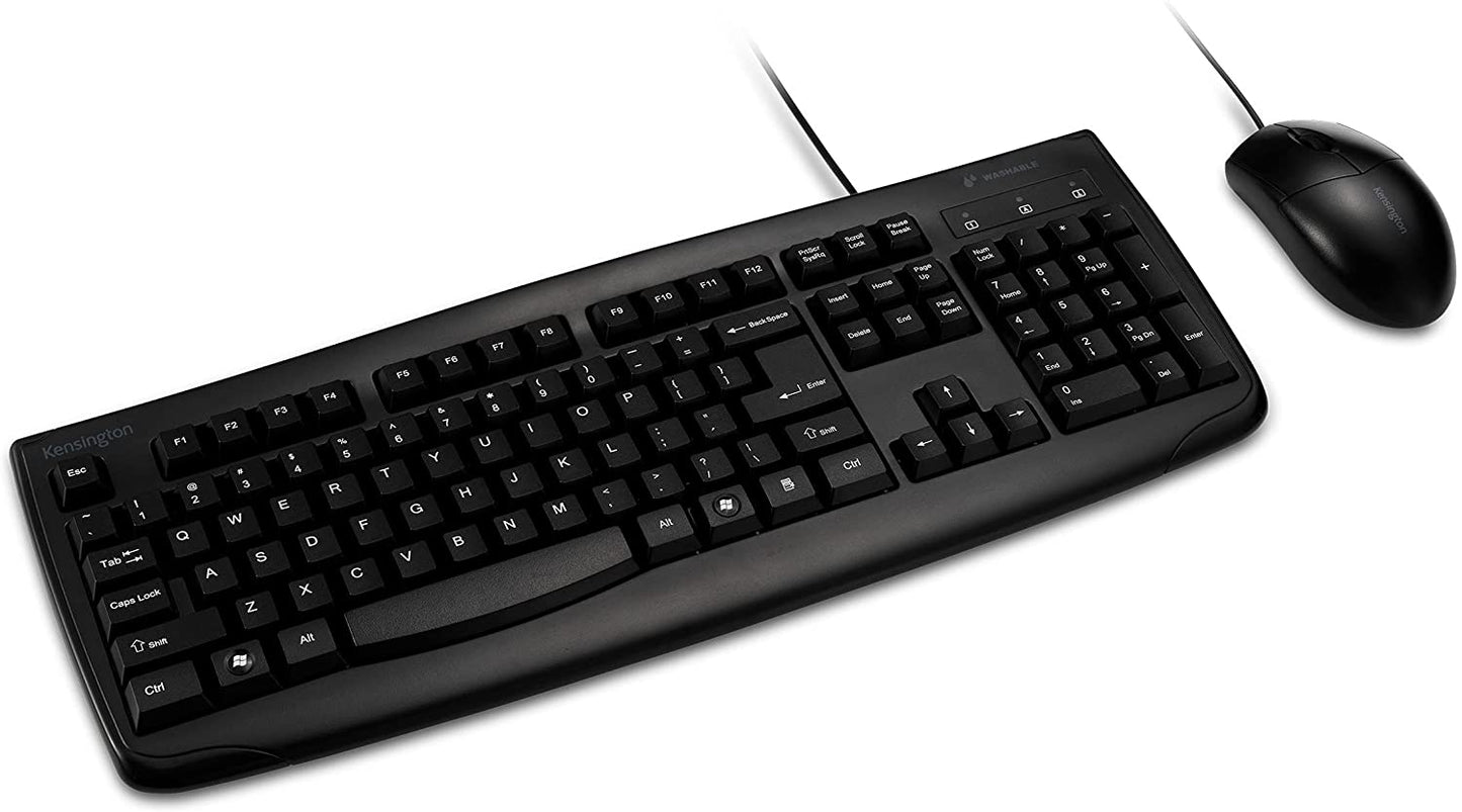 Kensington Pro Fit Washable Wired Desktop Set (K70316US) keyboard + mouse set