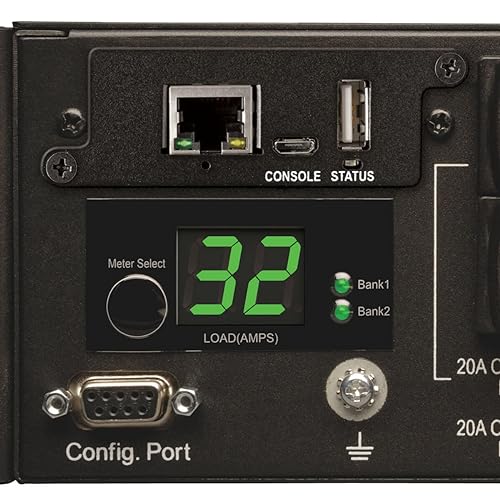 Tripp Lite Switched PDU, 7.4kW Single Phase, 230V, 16 Outlets (C13), IEC-309 32A Blue, 12ft. Cord, 2U Rack-Mount Power, TAA (PDUMH32HVNET) , Black 16 Outlets 32 Amps / 240 Volts