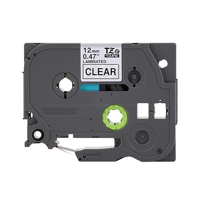 Brother Genuine TZe-131 Black on Clear Laminated Tape for TZe-Compatible P-Touch Label Makers, 12 mm Wide x 8 m Long