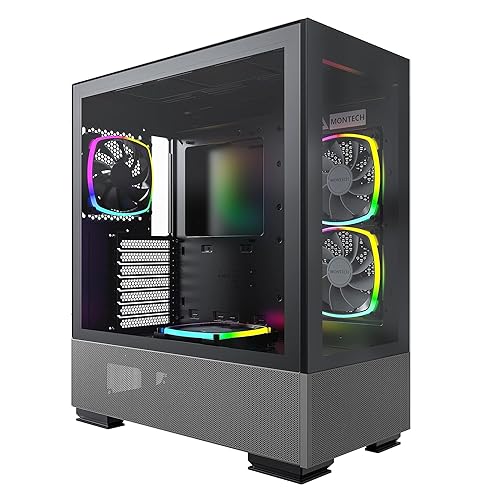 Sky Two, Dual Tempered Glass, 4X PWM ARGB Fans Pre-Installed, ATX Gaming Mid Tower Computer Case, Type C, High Airflow Performance- Black SKY TWO (BLACK)