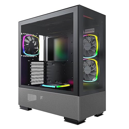Sky Two, Dual Tempered Glass, 4X PWM ARGB Fans Pre-Installed, ATX Gaming Mid Tower Computer Case, Type C, High Airflow Performance- Black SKY TWO (BLACK)