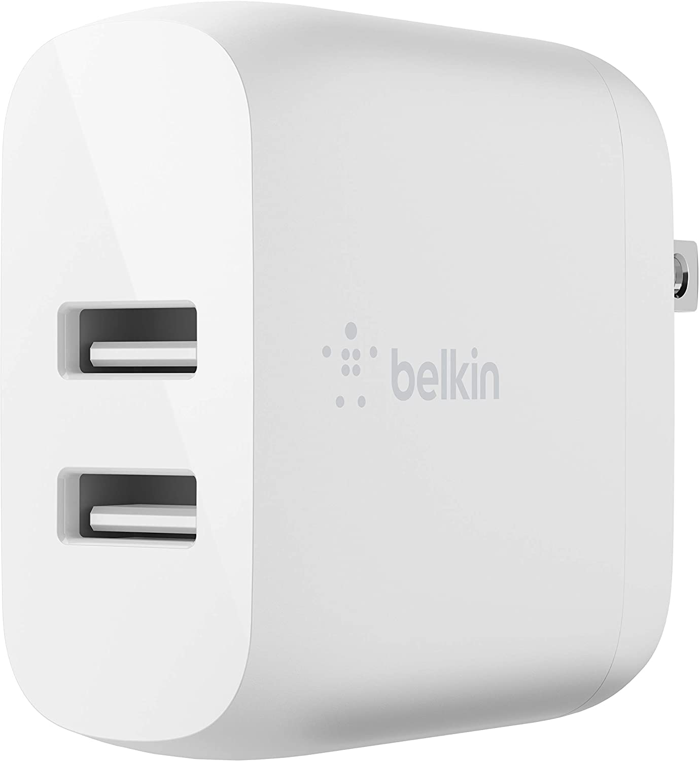 Belkin 24W Dual Port USB Wall Charger - USB C Cable Included - iPhone Charger Fast Charging - USB Charger Block for Power Bank, iPad &amp; iPad Pro, Samsung Galaxy S20, Samsung Note, Google Pixel &amp; More