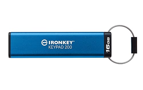 Kingston Ironkey Keypad 200 16GB Encrypted USB | Alphanumeric Keypad | Multi-Pin Access | XTS-AES 256-bit | FIPS 140-3 Level 3 Certified | Brute Force & BadUSB Protection | IKKP200/16GB