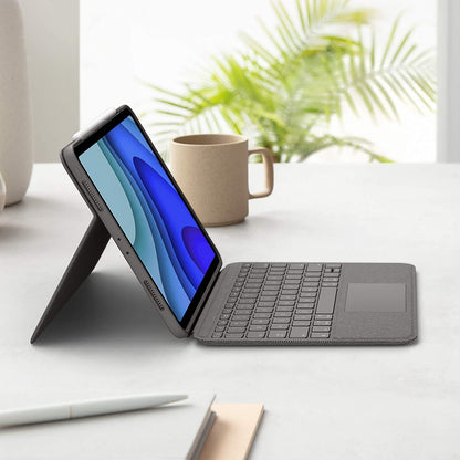 Logitech Folio Touch iPad Pro 11-inch (1st, 2nd, 3rd and 4th gen - 2018, 2020, 2021, 2022) Keyboard Case - Backlit Keyboard, Trackpad, Smart Connector - Grey, USA Layout Folio Touch Tablet Keyboard Oxford Gray