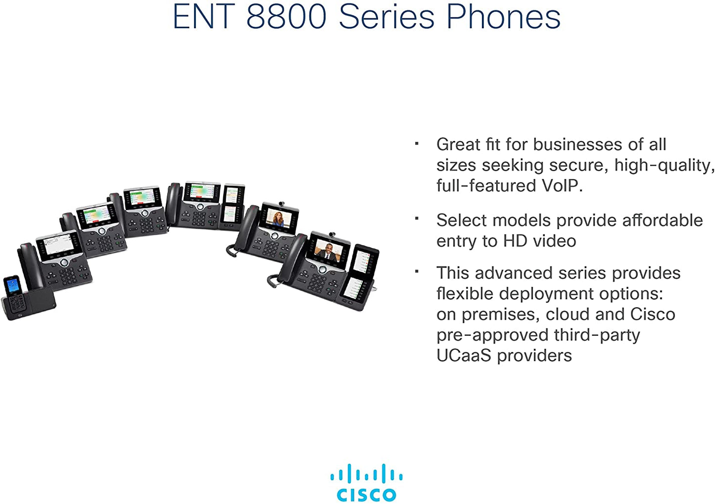 Cisco IP Business Phone 8861, 5-inch WVGA Color Display, Gigabit Ethernet Switch, Class 4 PoE, WLAN Enabled, 2 USB Ports, 10 SIP Registrations, 1-Year Limited Hardware Warranty (CP-8861-K9=)