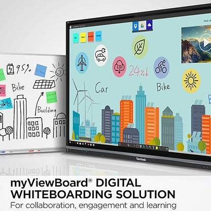 ViewSonic IFP7550 75 2160p 4K Interactive Display, 20-Point Touch, VGA, Display-Port, HDMI