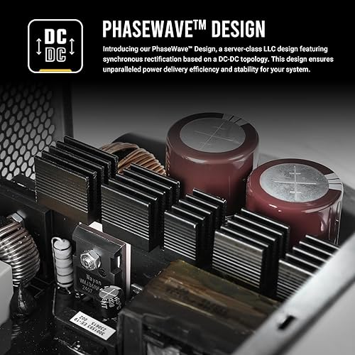 ANTEC GSK850 ATX3.1, 850W Full Modular PSU, 80 Plus Gold Certified, PCIE 5.1 Support, PhaseWave Design, Japanese Caps, Zero RPM Manager, 120mm Silent Fan, GSK850W Gold (ATX 3.1)