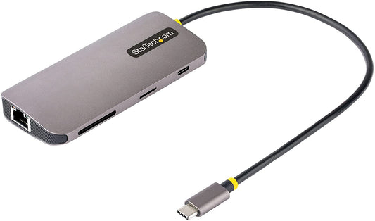 StarTech.com USB C Multiport Adapter 4K 60Hz HDMI Video, 3 Port 5Gbps USB-A 3.2 Hub, 100W USB Power Delivery, GbE, SD/MicroSD, 12"/30cm Cable, Travel Dock, Laptop Docking Station (115B-USBC-MULTIPORT)
