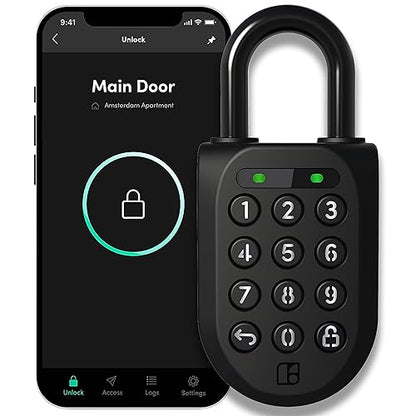Igloohome Smart Padlock 2 (SP2), Generate Access from Anywhere, No WiFi Needed, Compatible with iPhone & Android – Weatherproof, Waterproof and Rechargeable Battery