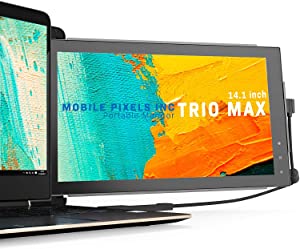 Mobile Pixels Trio Max Portable Monitor, 14'' Full HD IPS Dual Triple Monitor for laptops, USB C/USB A Portable Screen,Windows/Mac/OS/Android/Switch Compatible (1x Monitor Only) Trio Max 14.1" (2023)