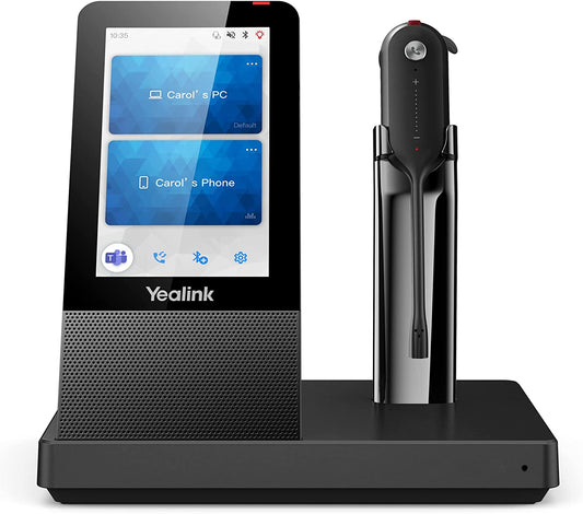 Yealink WH67 UC Wireless Noise Canceling Headset - Headset Works with USB Enabled Computers and Softphones and Also Connects to Desk Phones and Cell Phones with Built in Bluetooth
