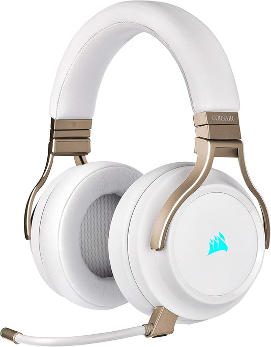 Corsair Virtuoso RGB Wireless Gaming Headset - High-Fidelity 7.1 Surround Sound w/Broadcast Quality Microphone - Memory Foam Earcups - 20 Hour Battery Life - Works with PC, PS5, PS4 - Pearl