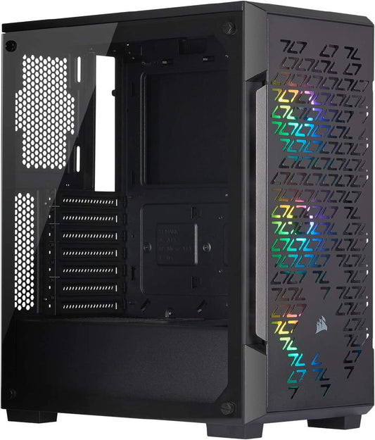 Corsair iCUE 220T RGB Airflow Tempered Glass Mid-Tower Smart Case - Black (CC-9011173-WW) Black Case