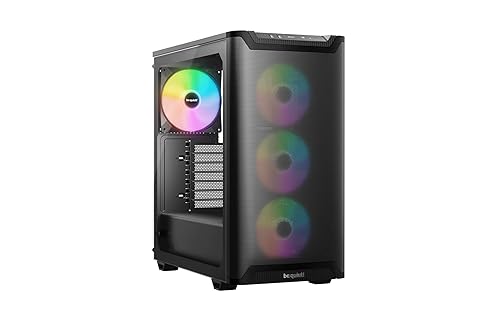 be quiet! Pure Base 501 LX Black Mid-Tower ATX Case | High Airflow | 4 Preinstalled Light Wings LX PWM Fans | ARGB Lighting with Controller and PWM hub | Optimized Air Pressure Case | BGW78 Black LX