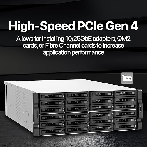 QNAP TS-h3087XU-RP-E2378-64G-US 30 Bay NAS 4U Rackmount Hybrid NAS with Intel® Xeon® Processor, Dual 10GbE, ZFS Storage for virtualization and Data-Intensive Enterprise Applications