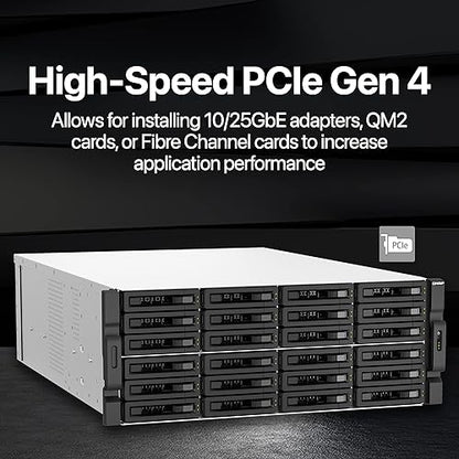 QNAP TS-h3087XU-RP-E2378-64G-US 30 Bay NAS 4U Rackmount Hybrid NAS with Intel® Xeon® Processor, Dual 10GbE, ZFS Storage for virtualization and Data-Intensive Enterprise Applications