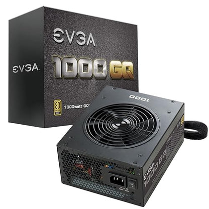 EVGA 1000 GQ Power Supply - 120 V AC, 230 V AC Input - 1000 W / 3.30 V, 5 V, 12 V, 5 V, -12 V - 1 +12V Rails - 1 Fan(s) - ATI CrossFire Supported - NVIDIA SLI Supported - 92% Efficiency