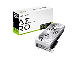 Gigabyte GeForce RTX 4080 16GB AERO OC Graphics Card, 3X WINDFORCE Fans, 16GB 256-bit GDDR6X, GV-N4080AERO OC-16GD Video Card