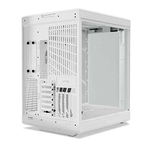 HYTE Y70 Touch Dual Chamber ATX Mid Tower Modern Aesthetic Case with Integrated 4K LCD Touchscreen - Snow White