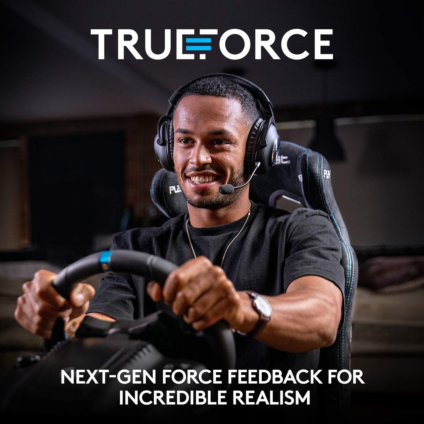 Logitech G923 Racing Wheel and Pedals for PS 5, PS4 and PC featuring TRUEFORCE up to 1000 Hz Force Feedback, Responsive Pedal, Dual Clutch Launch Control, and Genuine Leather Wheel Cover PlayStation|PC Wheel Only