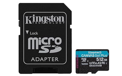 Kingston 512GB microSDXC Canvas Go Plus 170MB/s Read UHS-I, C10, U3, V30, A2/A1 Memory Card + Adapter (SDCG3/512GB)