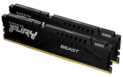 Kingston Fury Beast Black 16GB 6000MT/s DDR5 CL30 DIMM (Kit of 2) Desktop Gaming Memory - KF560C30BBEK2-16