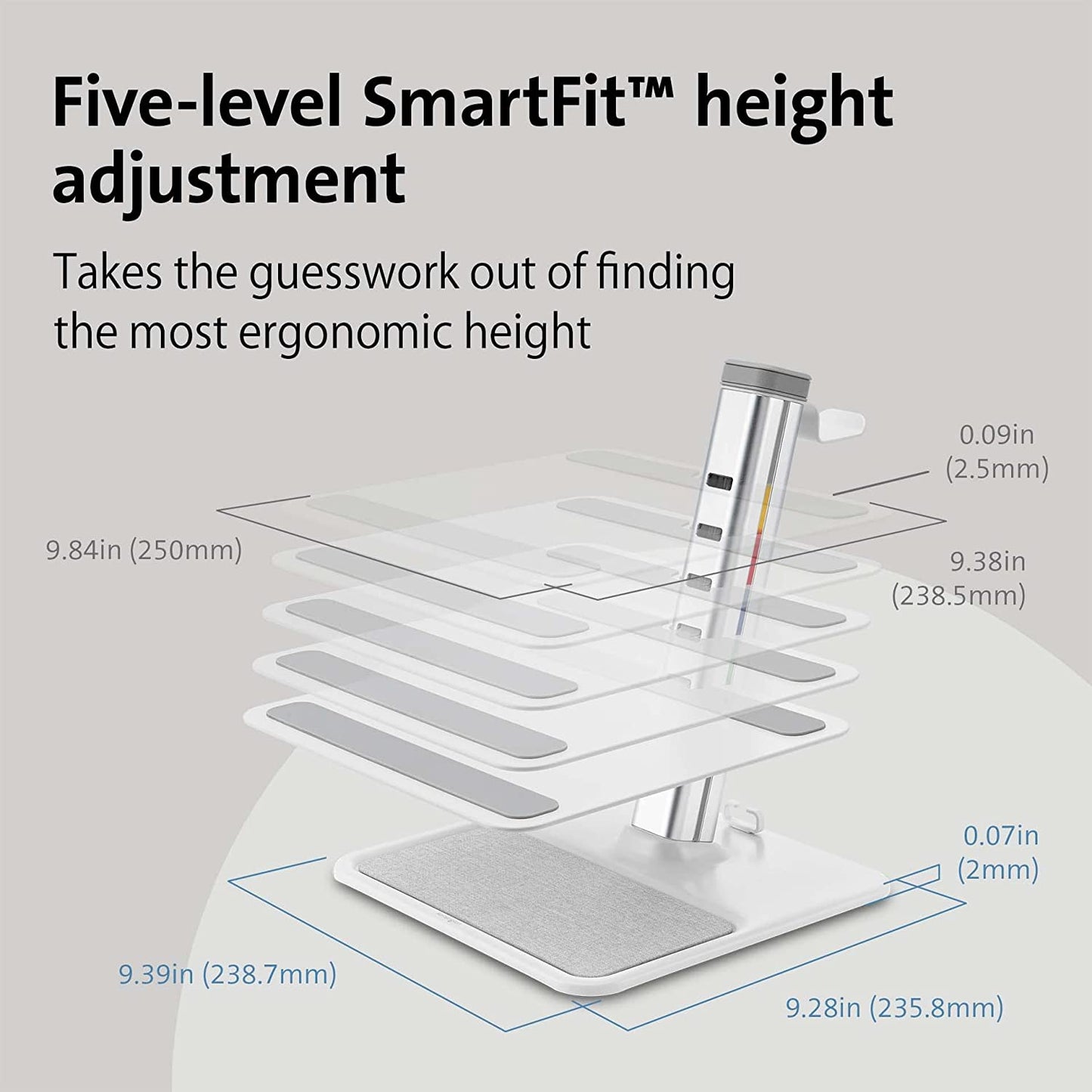 Kensington SmartView Aluminum Organizing Laptop Riser, Ergonomic Laptop Stand for Desk (K50825WW)
