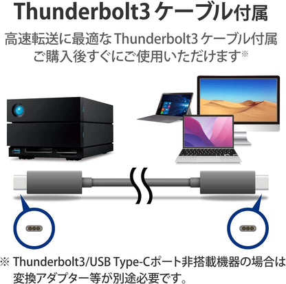 Seagate LaCie 2big Dock RAID 16TB External HDD - Thunderbolt and USB4 Compatibility, Data Recovery (STLG16000400)