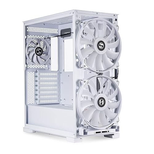 LIAN LI LANCOOL 215 E-ATX PC Case, RGB Gaming Computer Case, Tempered Glass Mid-Tower Chassis Features High Airflow with 2x200mm ARGB Fans & 1x120mm Fan Pre-Installed and Mesh Front Panel (Snow White)