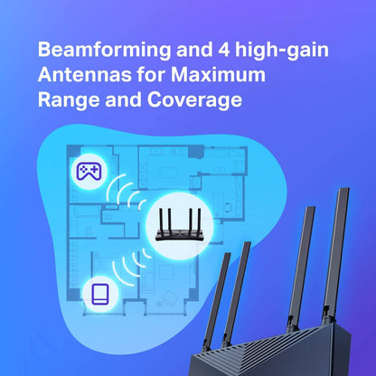 TP-Link WiFi 6 Router AX1800 Smart WiFi Router (Archer AX20) – 802.11ax Router, Dual Band Gigabit Router, Parental Controls, Long Range Coverage