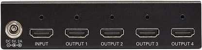 Tripp Lite HDMI Splitter, 1 in 4 Out Splitter, 4 Port HDMI Splitter, 4K @ 60 Hz, 4:4:4, Multi-Resolution Support, HDR, HDCP 2.2, TAA (B118-004-HDR), 15 Feet