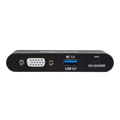 Tripp Lite USB-C Hub with 1080p VGA, USB-A, USB-C PD Charging (5A, 100W), Thunderbolt 3, DisplayPort Alt Mode, 5 Gbps, Black (U444-T6N-VUBC)