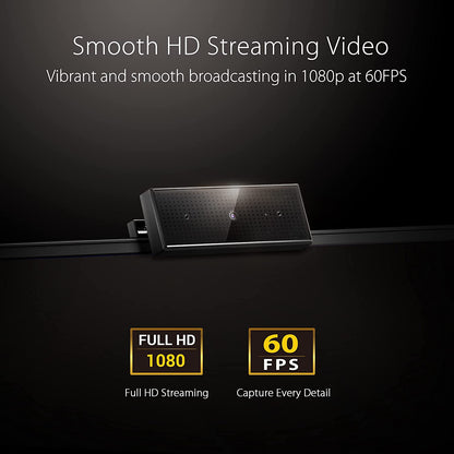 Asus ROG Eye S Streaming Gaming Webcam (1080p 60 FPS, Face Auto Exposure, Autofocus, AI Noise-Cancelling Beamforming Microphones, Compact &amp; Foldable Design, Aluminum Alloy Adjustable Base)