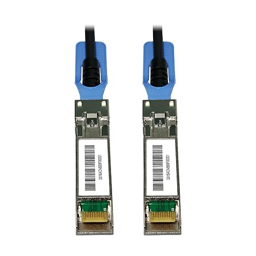 Tripp Lite Series SFP28 to SFP28 25GbE Passive Copper Twinax Direct Attach Cable, 5 Meters / 16.4 Feet, Male-to-Male, SFP-H25G-CU1M Compatible, Black, Lifetime Manufacturer's Warranty (N280-05M-28-BK)