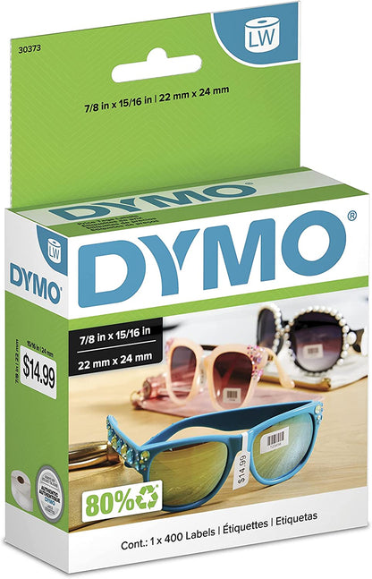 DYMO LW 2-Up Price Tag Labels for LabelWriter Label Printers, White, 15/16'' x 7/8'', 1 Roll of 400 Price Tag Labels 15/16" x 7/8"