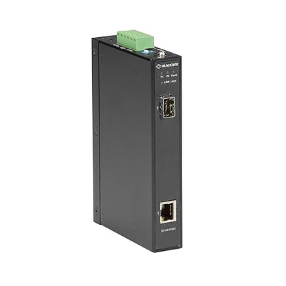 Black Box LGC280 Series Gigabit Industrial Media Converter SFP - 1 x Network (RJ-45) - Gigabit Ethernet - 10/100/1000Base-T, 1000Base-X - 1 x Expansion Slots - SFP (mini-GBIC) - 1 x SFP Slots - Rail-m