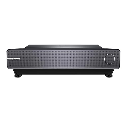 Hisense PX2-PRO TriChroma Laser Projector 4K UHD Home Theatre Ultra Short Throw Projector, 2400 Lumens, Google TV, Dolby Vision, HDR10, HLG, Built-in Alexa and Google Assistant 90"-130"
