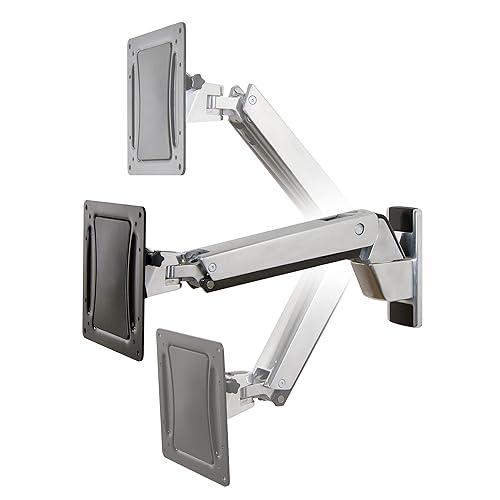 Ergotron – Interactive Arm HD, VESA TV Wall Mount – for Heavy Monitors or TVs Up to 65 Inches, 18 to 40 lbs – Polished Aluminum 18-40 lbs