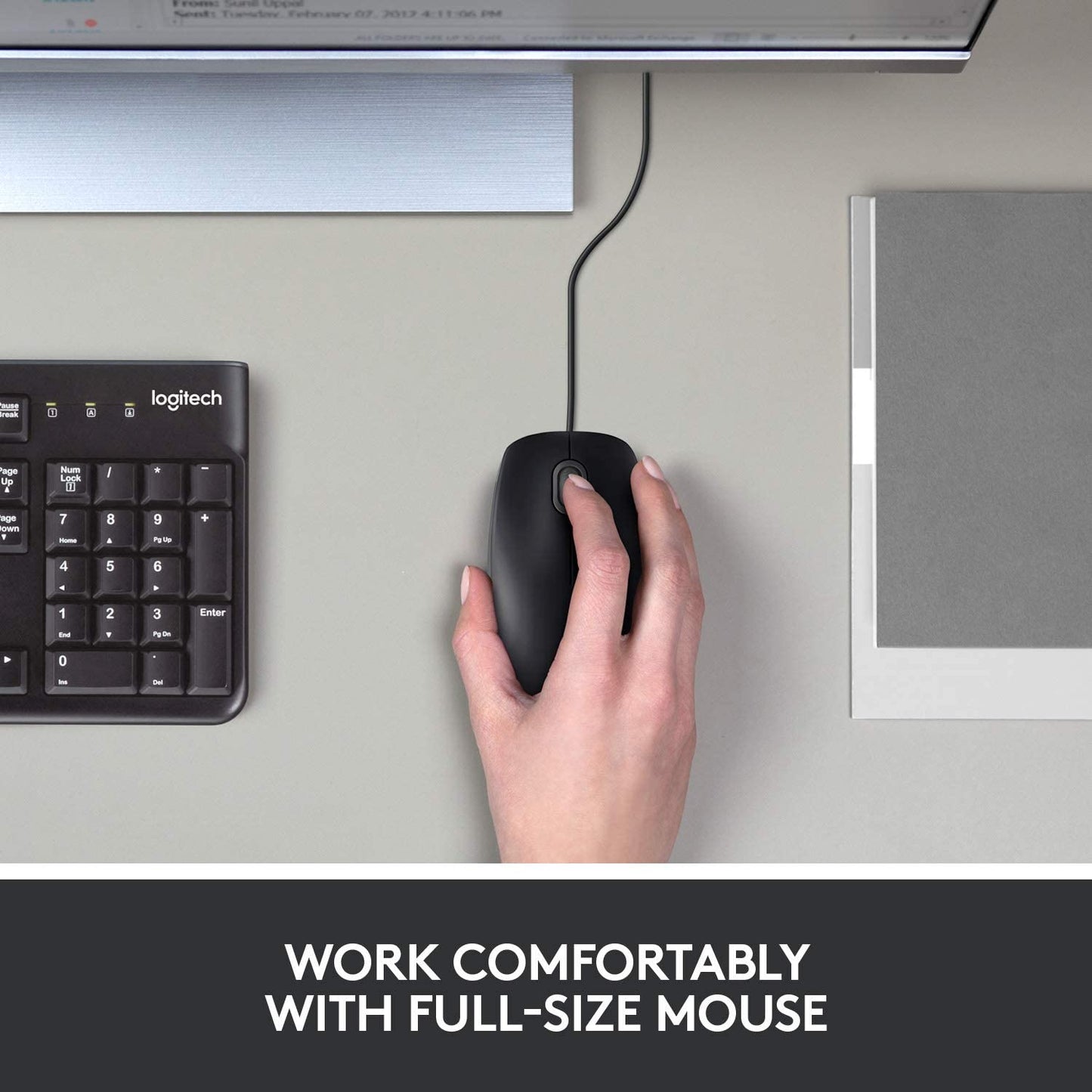 Logitech M100R Wired Usb Mouse Dark Black