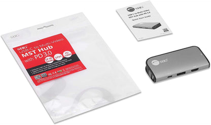SIIG USB-C MST Hub with PD 3.0, USB-C to DP/HDMI/VGA, Single 4K30+Dual 1080p or Triple 1080p Video outputs, PD 100W, for Windows and Chromebook laptops (DP Alt Mode) NOT for Mac OS (CB-TC0G11-S1)