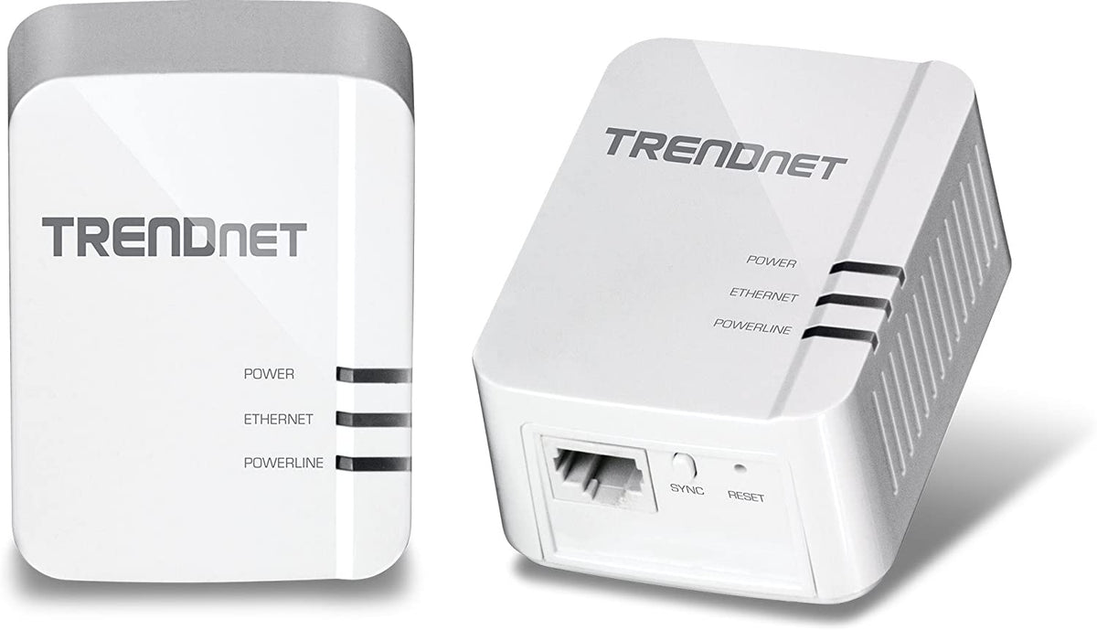 TRENDnet Powerline 1300 AV2 Adapter Kit, Includes 2 x TPL-422E Powerline Ethernet Adapters, IEEE 1905.1 &amp; IEEE 1901, Gigabit Port, Range Up To 300m (984 ft), Simple Installation, White, TPL-422E2K AV2 1300 Starter Kit