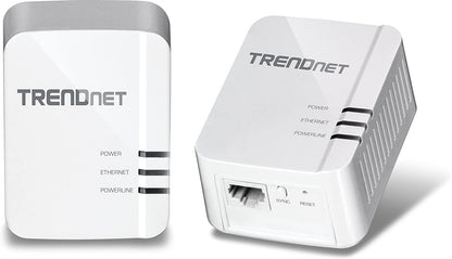 TRENDnet Powerline 1300 AV2 Adapter Kit, Includes 2 x TPL-422E Powerline Ethernet Adapters, IEEE 1905.1 &amp; IEEE 1901, Gigabit Port, Range Up To 300m (984 ft), Simple Installation, White, TPL-422E2K AV2 1300 Starter Kit
