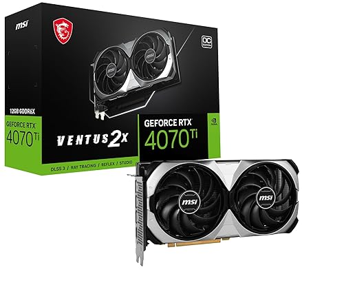MSI Gaming GeForce RTX 4070 Ti 12GB GDRR6X 192-Bit HDMI/DP Nvlink TORX Fan 4.0 Ada Lovelace Architecture Graphics Card (RTX 4070 Ti Ventus 2X 12G OC)